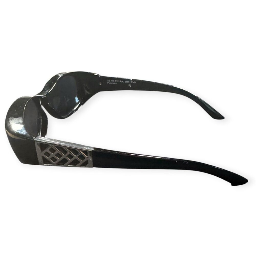 Solar Shield Polarized Sunglasses SS FO-012 Black Frames Gray Lenses Retro - Picture 5 of 8